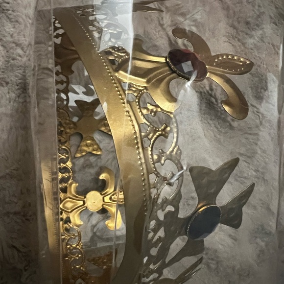 Medium King Gold Crown with Red and Blue Gems - Picture 4 of 6